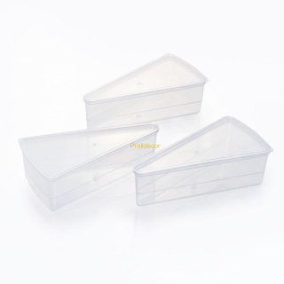 Kelímek plast čirý SLICE porce dortu 135x69mm v.42 mm 160ml s víčkem