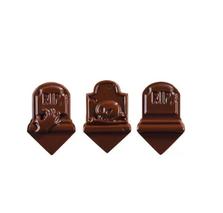 Čokoládová dekorace náhrobky RIP 2,4x3,6cm